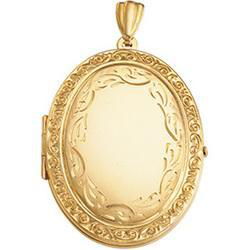 14K Yellow Gold Oval Victorian Locketyellow 