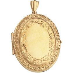14K Yellow Gold Victorian Engraved Rim Locketyellow 