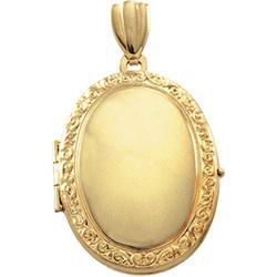 14K Yellow Gold Oval Victorian Locketyellow 