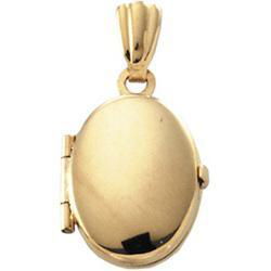 14K Yellow Gold Baby Plain Oval Locketyellow 