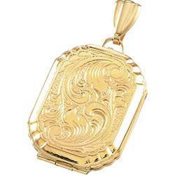 14K Yellow Gold Large Embossed Locketyellow 