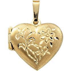14K Yellow Gold Heart Design Locketyellow 