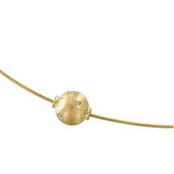 14K Yellow Gold Diamond Bead Pendant On 16 Inch Cable Chainyellow 