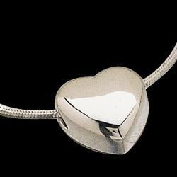 Platinum Metal Fashion Heart Chain Slide On 18 Inch Diamond Cut Snake Chainplatinum 