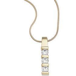 14K White Gold Three 3 Stone Cubic Zirconia Pendantwhite 