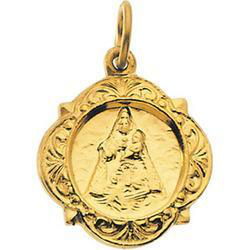 14K Yellow Gold Caridad Del Cobre Medalyellow 