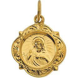 14K Yellow Gold Sacred Heart Of Jesus Medalyellow 