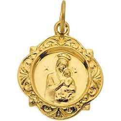 14K Yellow Gold Our Lady Of Perpetual Help Medalyellow 