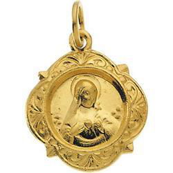 14K Yellow Gold Immaculate Heart Of Mary Medalyellow 