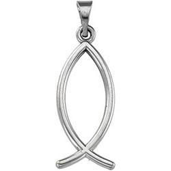 14K White Gold Fish Pendantwhite 