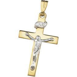 14K Two Tone Gold Crucifix Pendanttwo 