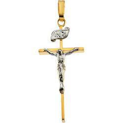 14K Two Tone Gold Crucifix Pendanttwo 
