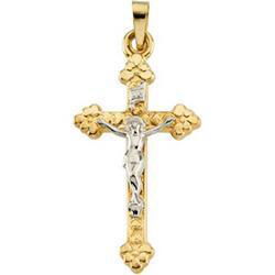 14K Two Tone Gold Crucifix Pendanttwo 