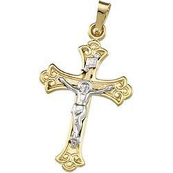 14K Two Tone Gold Crucifix Pendanttwo 