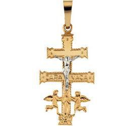 14K Two Tone Gold Cara Vaca Cross Pendanttwo 
