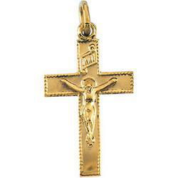 14K Yellow Gold Child's Crucifix Pendantyellow 