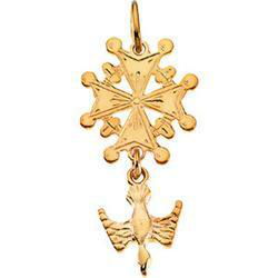 14K Yellow Gold Huguenot Cross Pendantyellow 