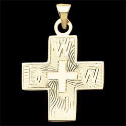 14K Yellow Gold What Would Jesus Do Cross Pendantyellow 