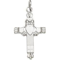 Sterling Silver Claddagh Cross Pendantsterling 