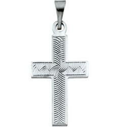 14K White Gold Design Cross Pendantwhite 
