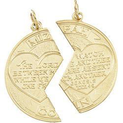 14K Yellow Gold Mizpah Coin Pendantyellow 