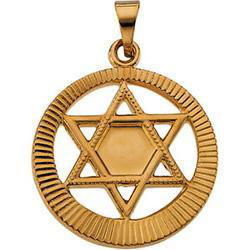 14K Yellow Gold Star Of David Pendantyellow 