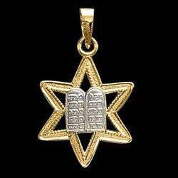14K Two Tone Gold Star Of David Pendanttwo 