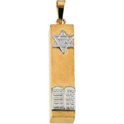 14K Two Tone Gold Mezuzah Pendanttwo 