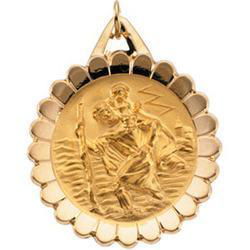 14K Yellow Gold St. Christopher Medalyellow 