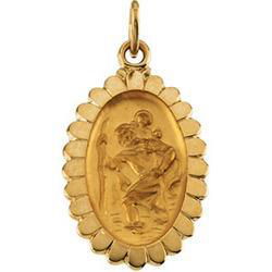 14K Yellow Gold St. Christopher Medalyellow 