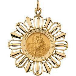 14K Yellow Gold St. Christopher Medalyellow 