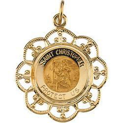 14K Yellow Gold St. Christopher Medalyellow 