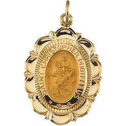 14K Yellow Gold St. Christopher Medalyellow 
