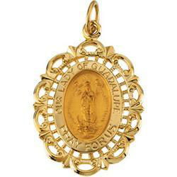 14K Yellow Gold Lady Of Guadalupe Medalyellow 