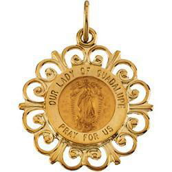14K Yellow Gold Lady Of Guadalupe Medalyellow 