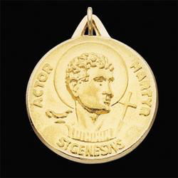 Sterling Silver Round St. Genesis Pendant Medalsterling 