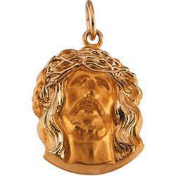 14K Yellow Gold Head Of Jesus Crown Pendantyellow 
