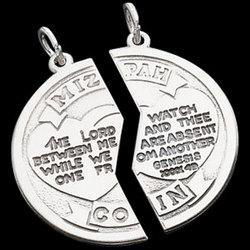 Sterling Silver Mizpah Coin Pendantsterling 