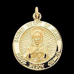 Yellow Gold Filled Sacred Heart Of Jesus Medalyellow 