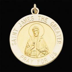 Sterling Silver Round St James Pendant Medalsterling 