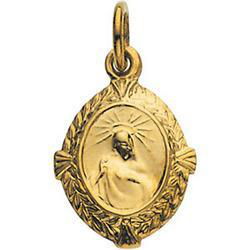 14K Yellow Gold Sacred Heart Of Jesus Medalyellow 