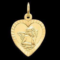 14K White Gold Angel Heart Pendantwhite 