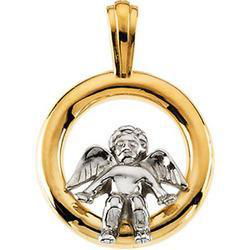 14K Two Tone Gold Angel Pendanttwo 