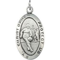 Sterling Silver St. Christopher Basketball Pendantsterling 