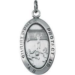 Sterling Silver St. Christopher Soccer Pendantsterling 