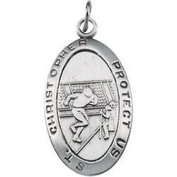 Sterling Silver St. Christopher Football Pendantsterling 