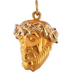 14K Yellow Gold Head Of Jesus Crown Pendantyellow 
