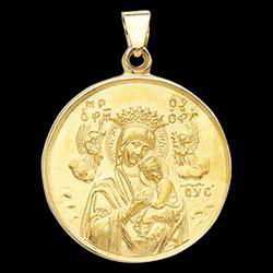 18K Yellow Gold Perpetual Help Medalyellow 
