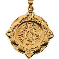 14K Yellow Gold Our Lady Of Lourdes Medalyellow 