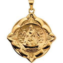 14K Yellow Gold Caridad Del Cobre Medalyellow 